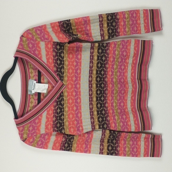 Missoni Womens Wool Blend Retro Striped Geometric V Neck Long Sleeve Sweater 40 - Picture 1 of 9